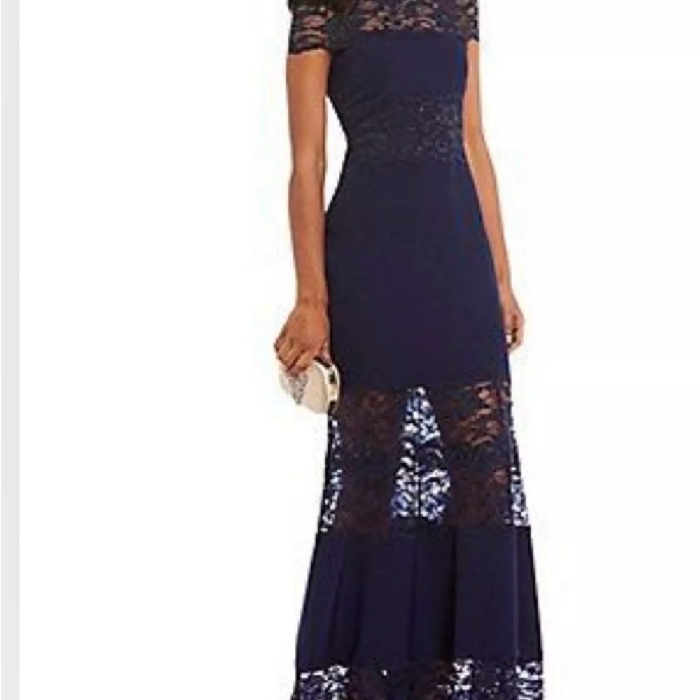 Navy Blue Lace Dress